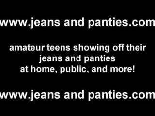 Curvilínea adolescente maggie en estrecho jean pantalones cortos